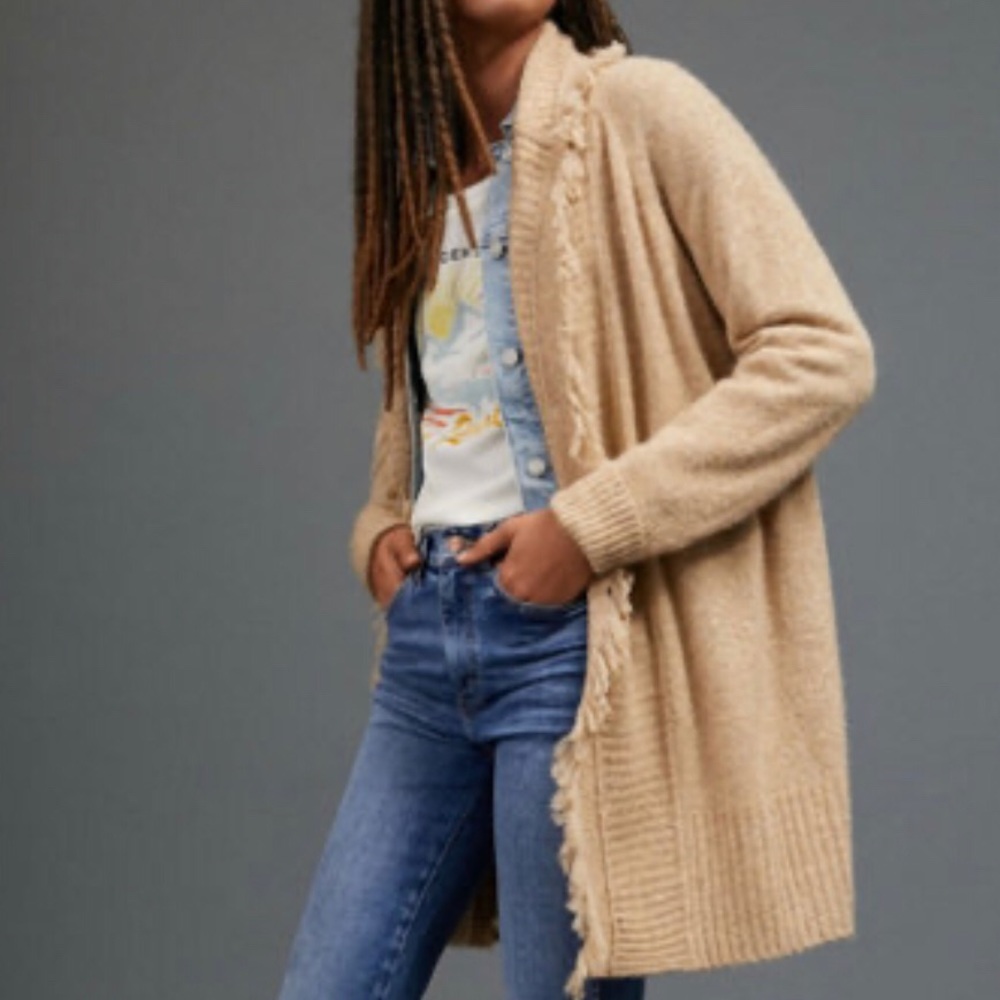 Anthropologie Blue Cardigan Sweater, Size Large - Picture 9 of 13